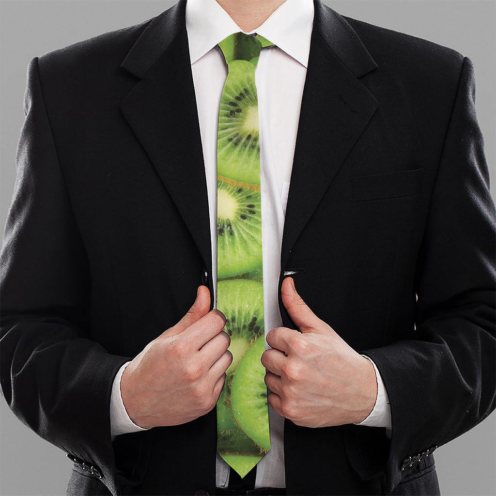 Kiwi Slices Print Necktie