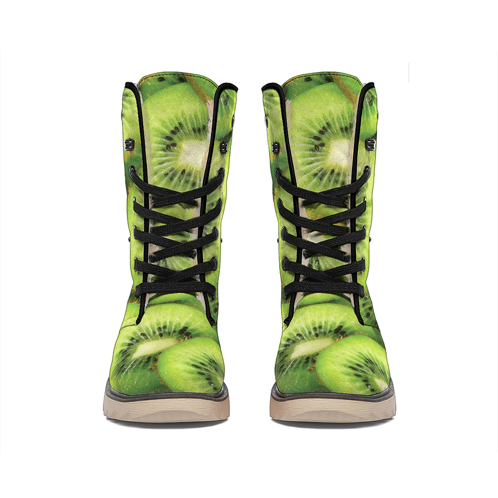 Kiwi Slices Print Winter Boots