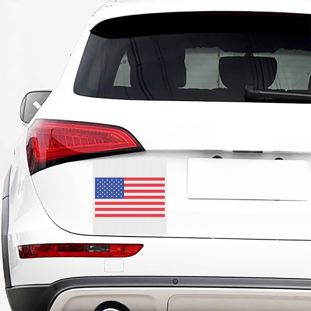 Knitted American Flag Print Car Sticker