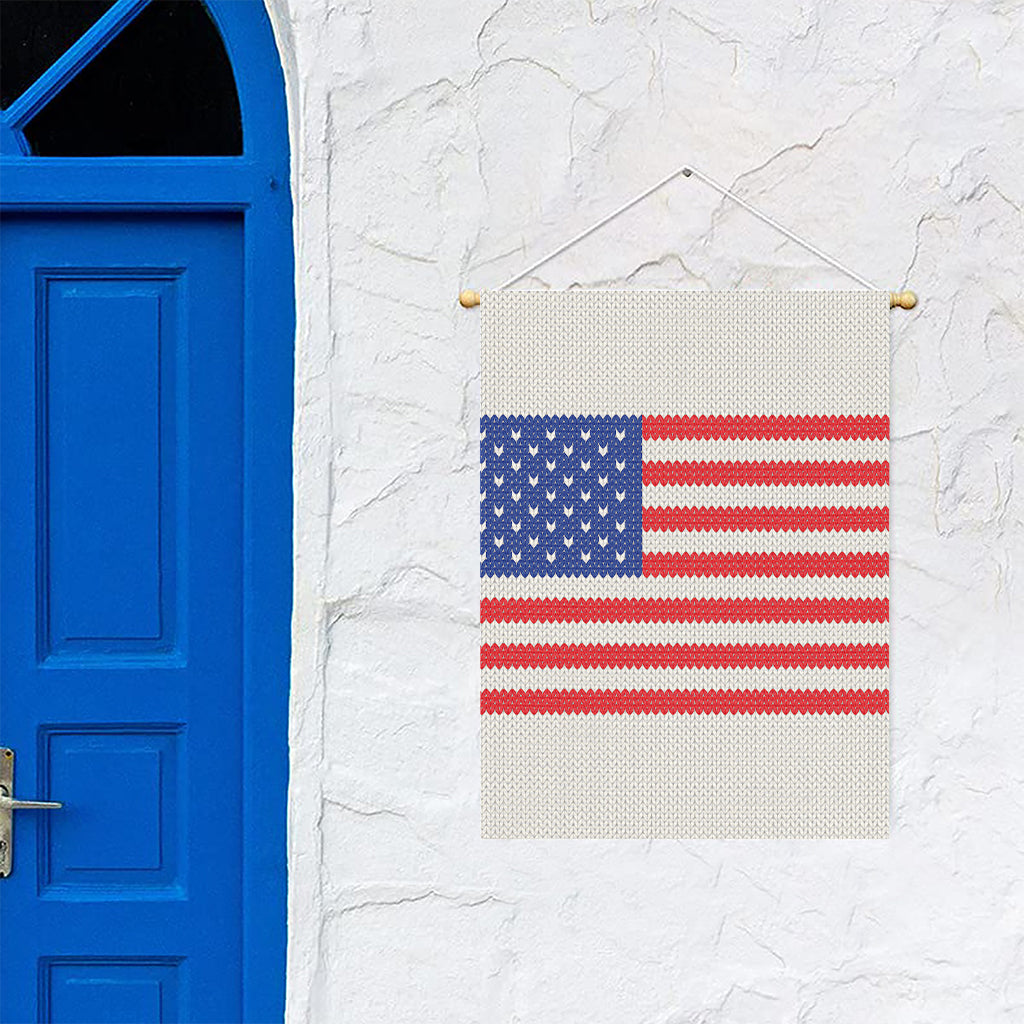 Knitted American Flag Print Garden Flag