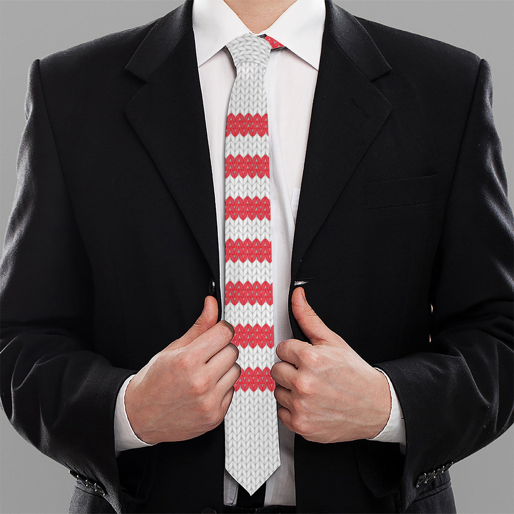 Knitted American Flag Print Necktie