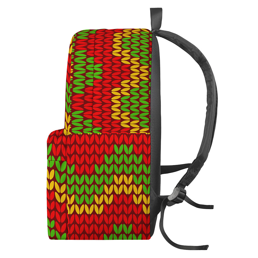 Knitted Reggae Pattern Print Backpack