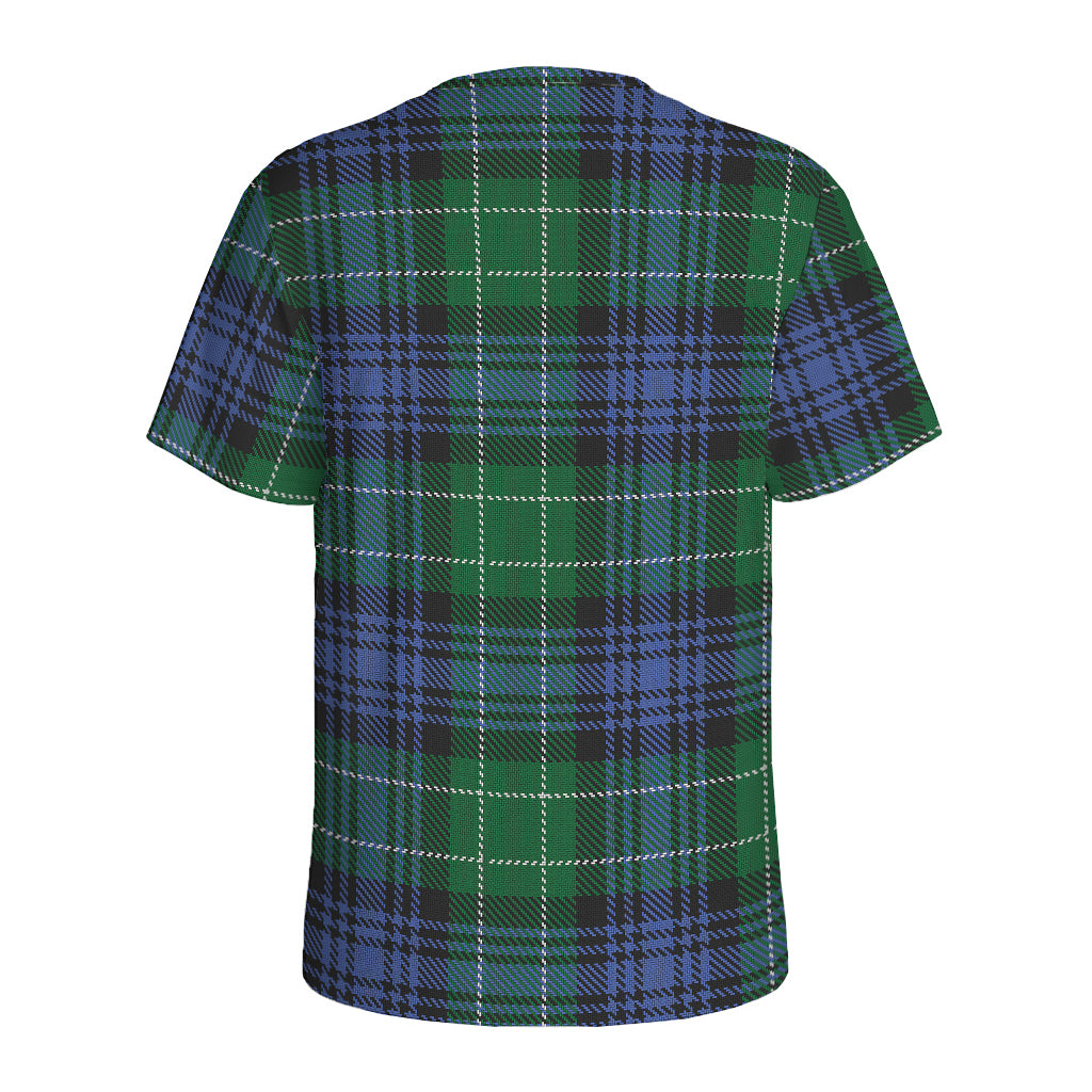 Knitted Scottish Plaid Print Men's Sports T-Shirt