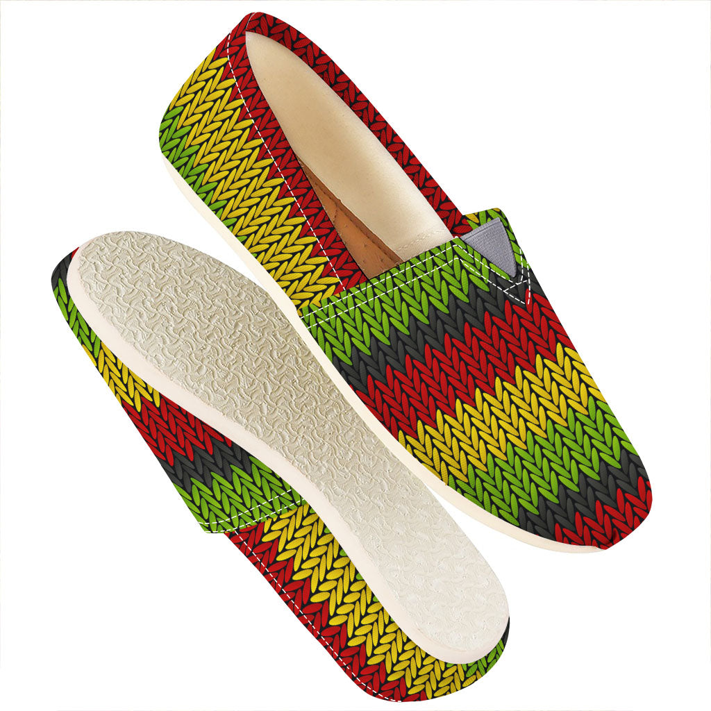 Knitted Style Reggae Pattern Print Casual Shoes