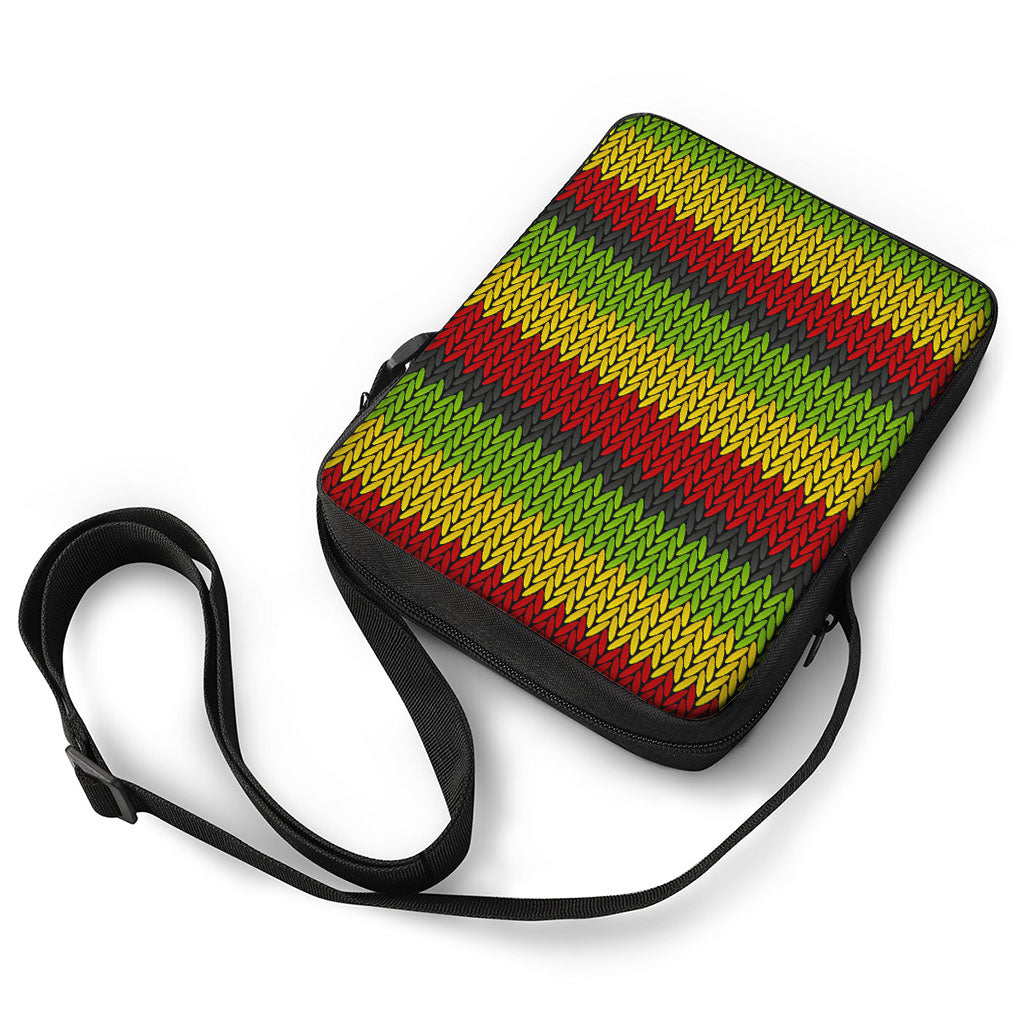 Knitted Style Reggae Pattern Print Rectangular Crossbody Bag