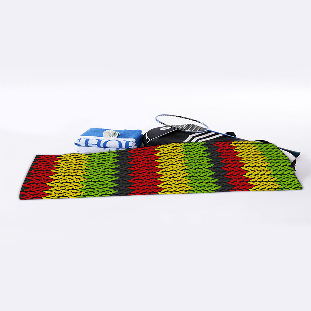 Knitted Style Reggae Pattern Print Sports Towel