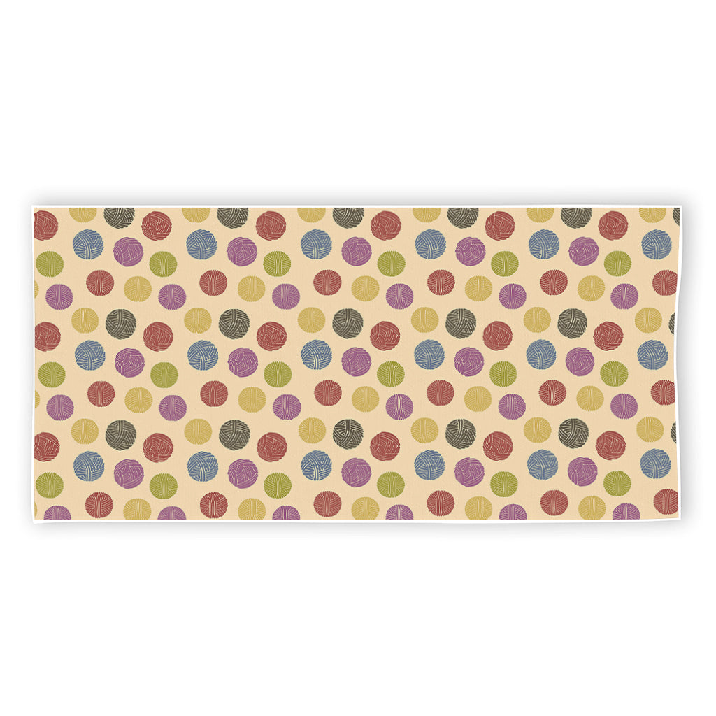 Knitting Yarn Pattern Print Beach Towel