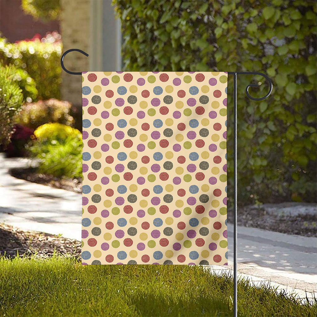 Knitting Yarn Pattern Print House Flag