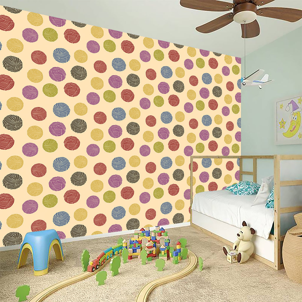 Knitting Yarn Pattern Print Wall Sticker