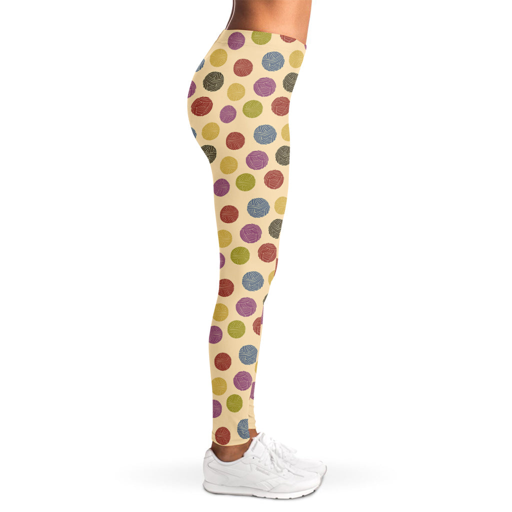 Knitting Yarn Pattern Print Women's Leggings