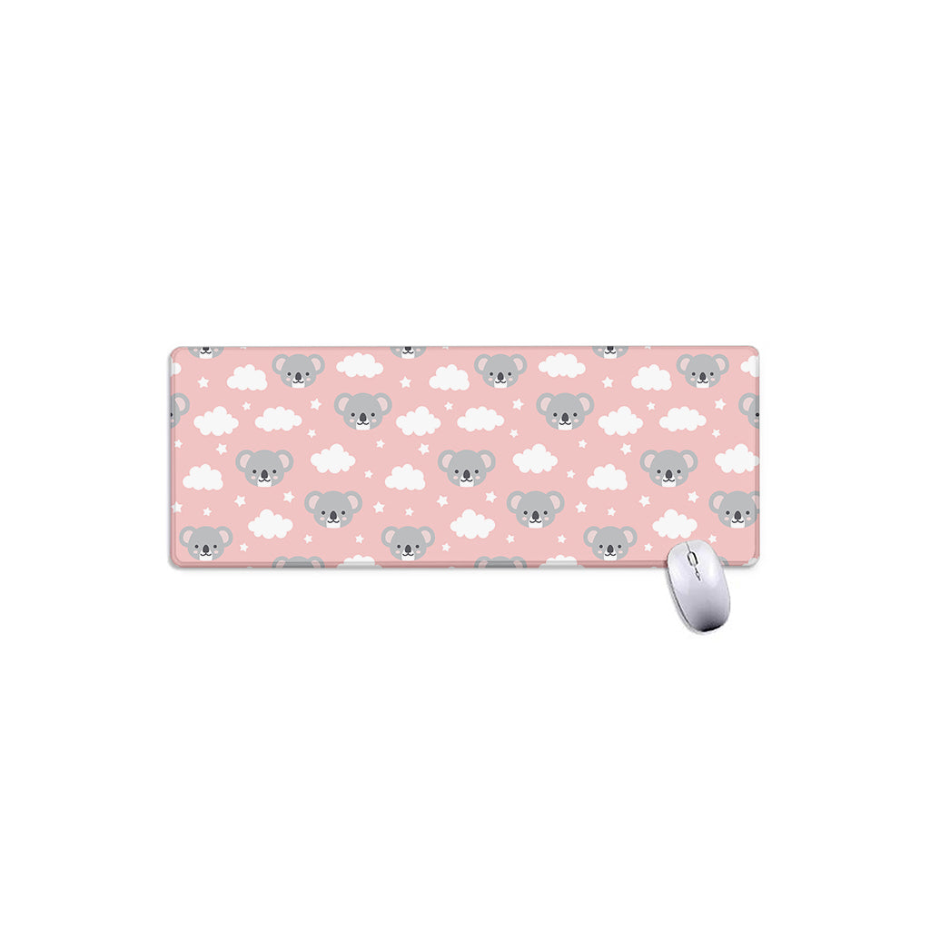 Koala Bear And Cloud Pattern Print Extended Mouse Pad
