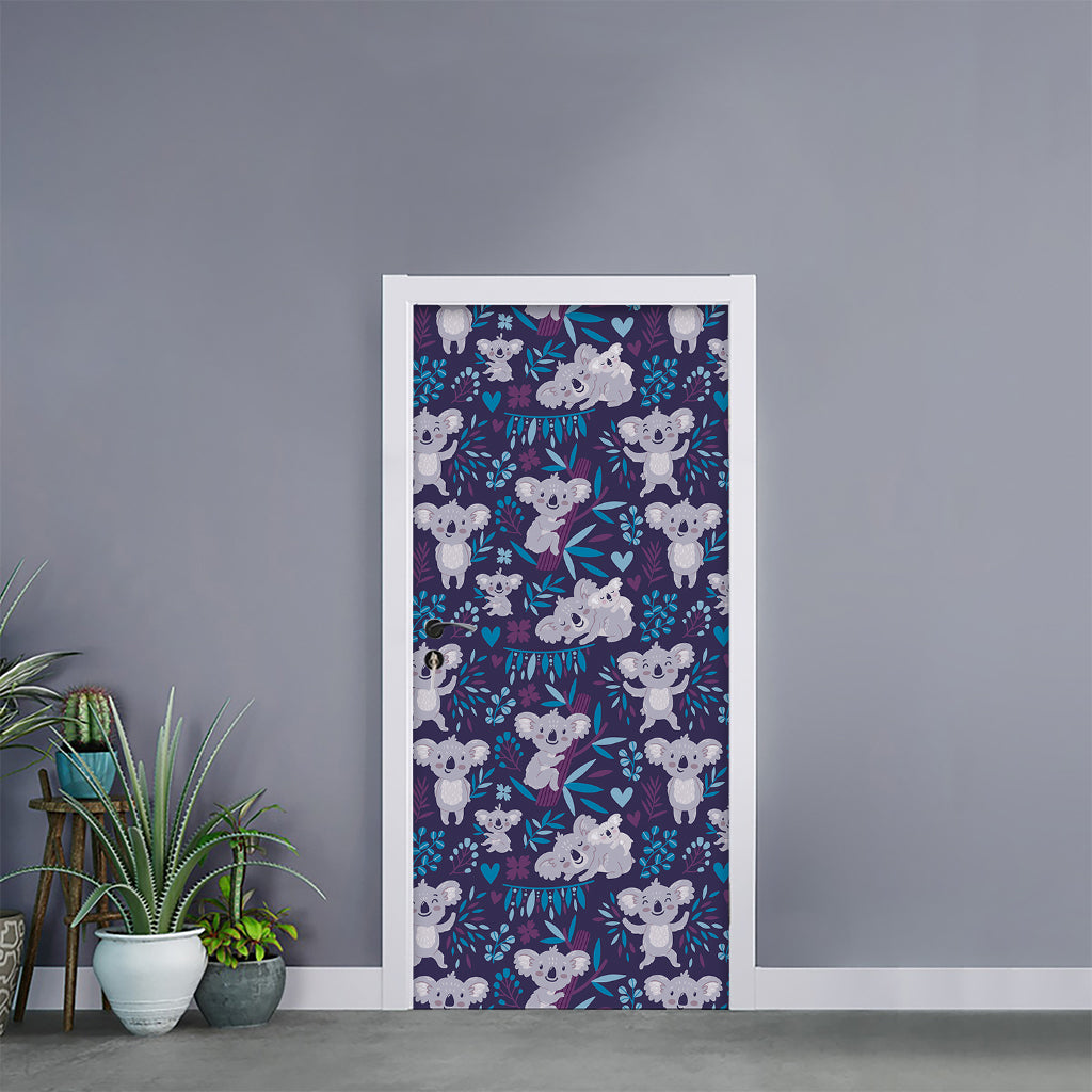 Koala Forest Pattern Print Door Sticker