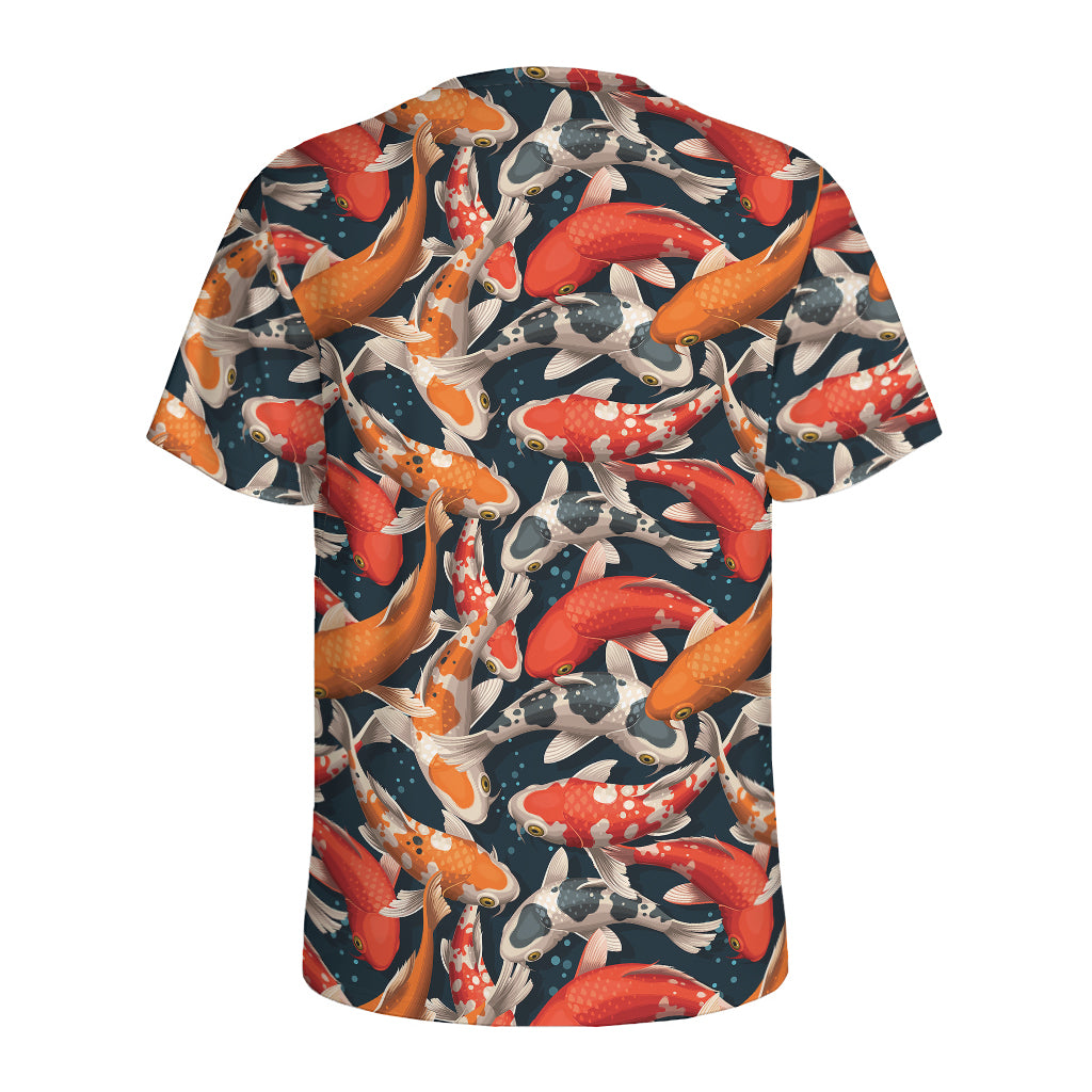 Koi Carp Pattern Print Men's Sports T-Shirt