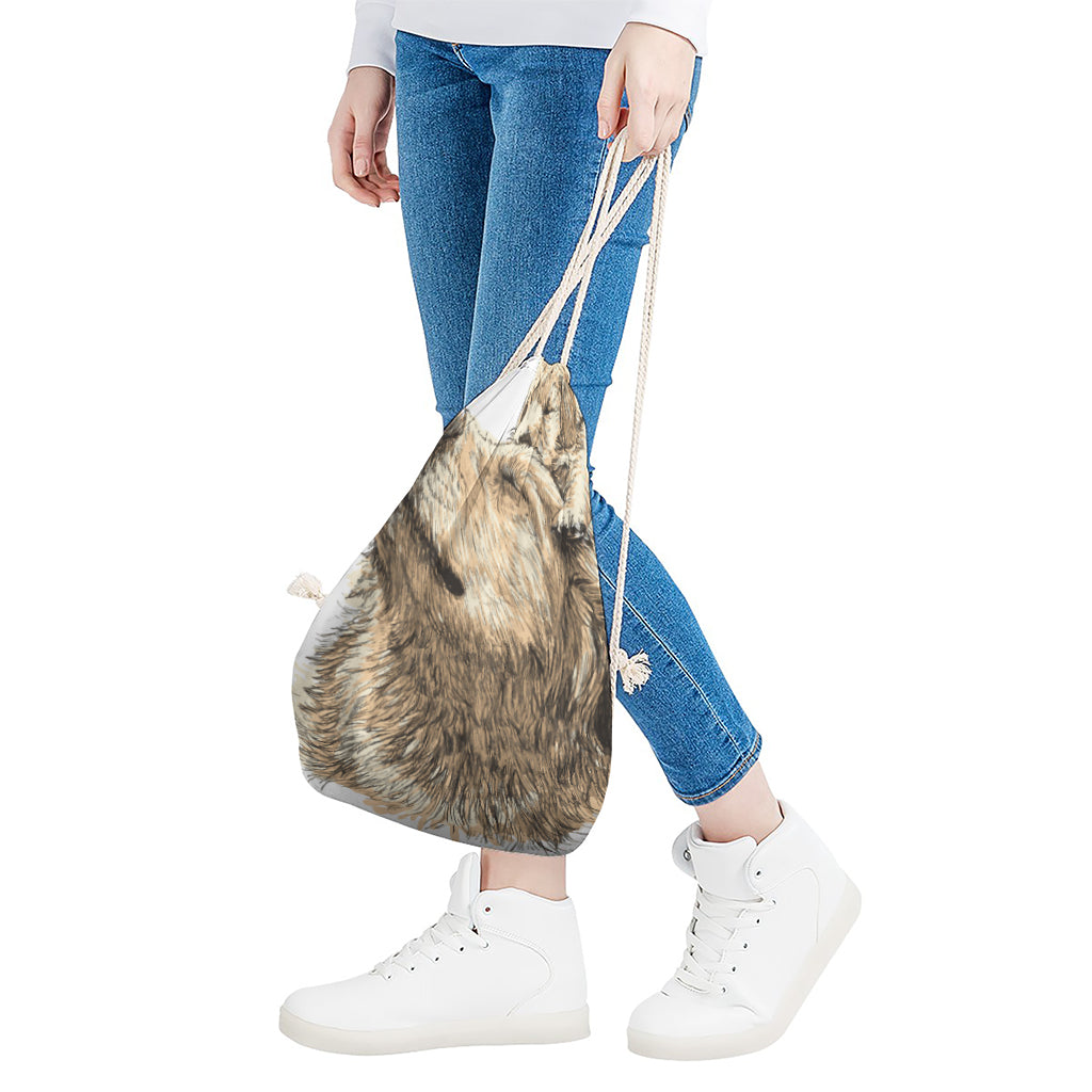 Labrador Retriever And Puppy Print Drawstring Bag