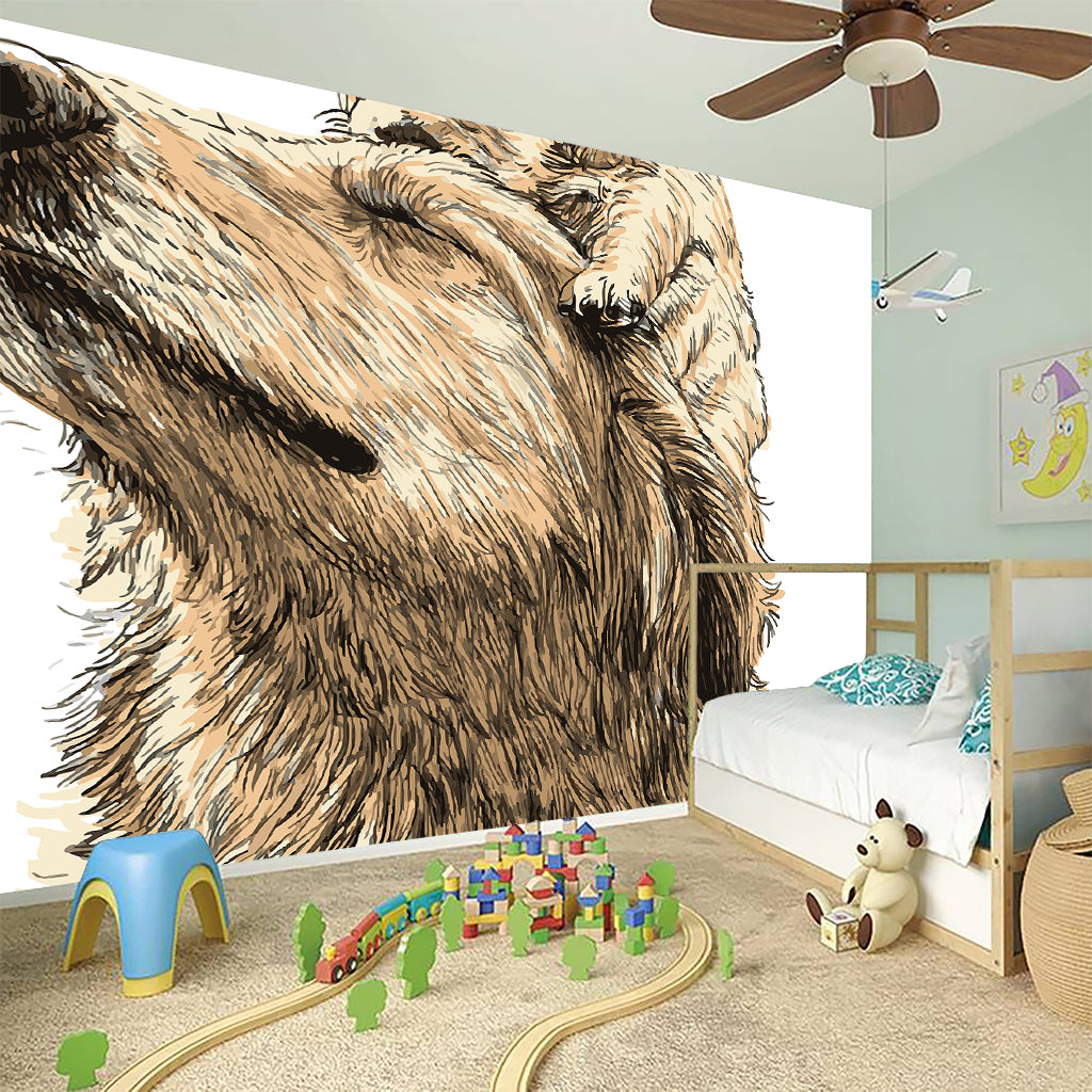 Labrador Retriever And Puppy Print Wall Sticker