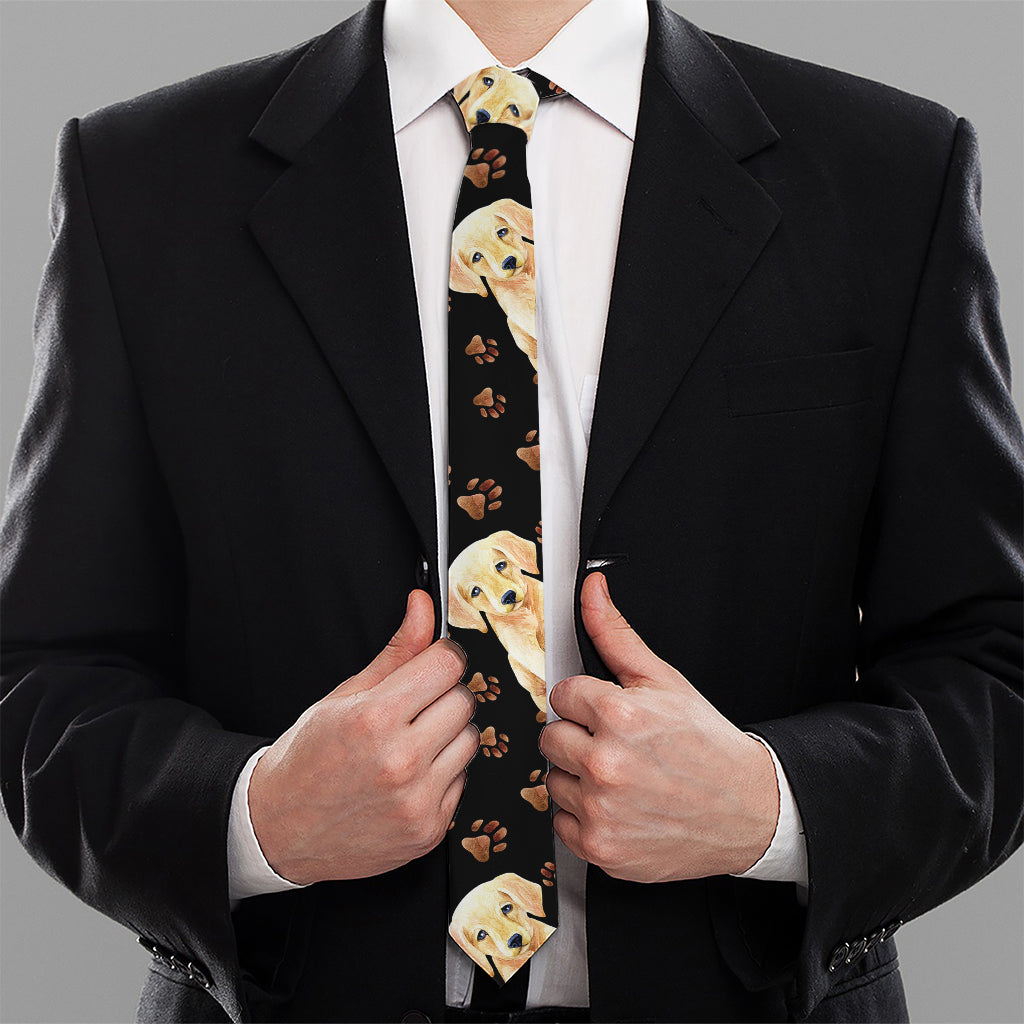 Labrador Retriever Puppy Pattern Print Necktie