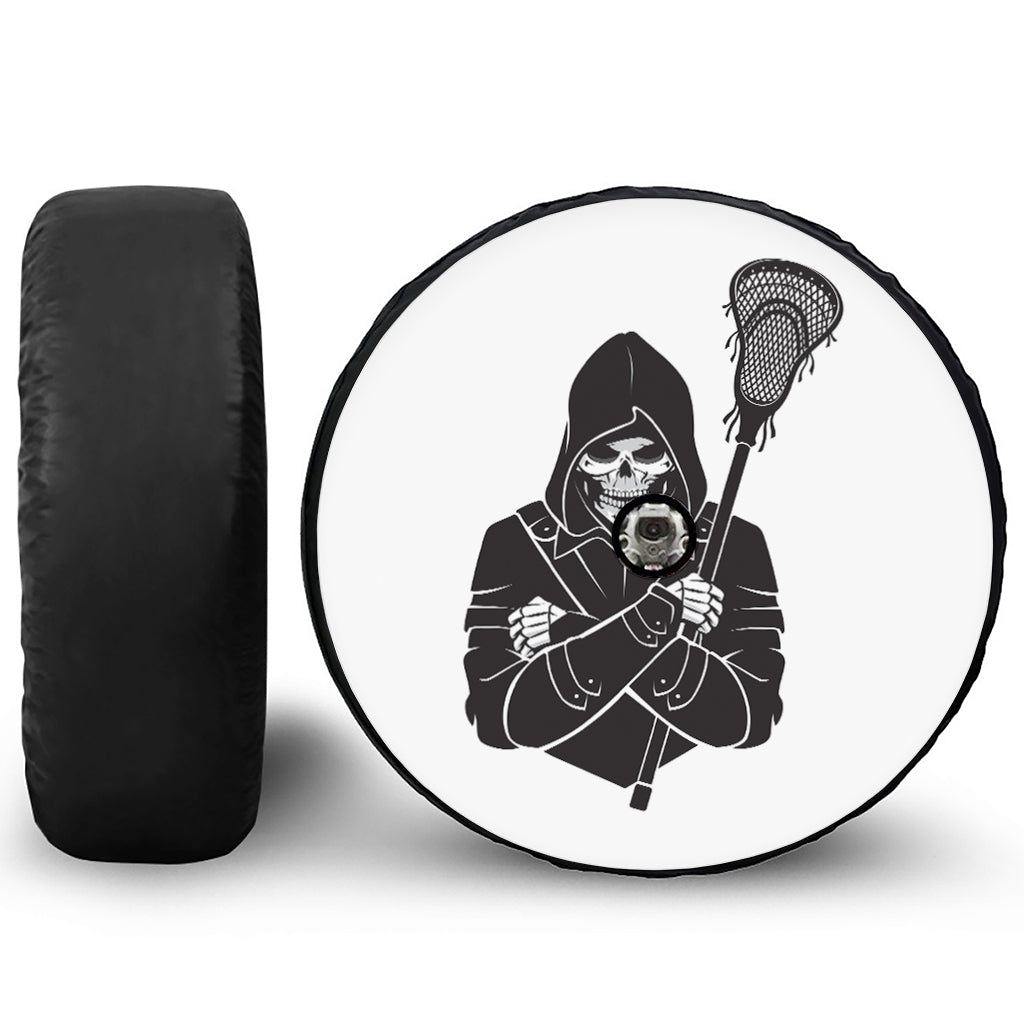 Lacrosse Skull Print Tire Cover With Camera Hole