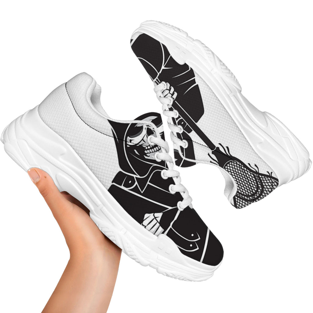 Lacrosse Skull Print White Chunky Shoes