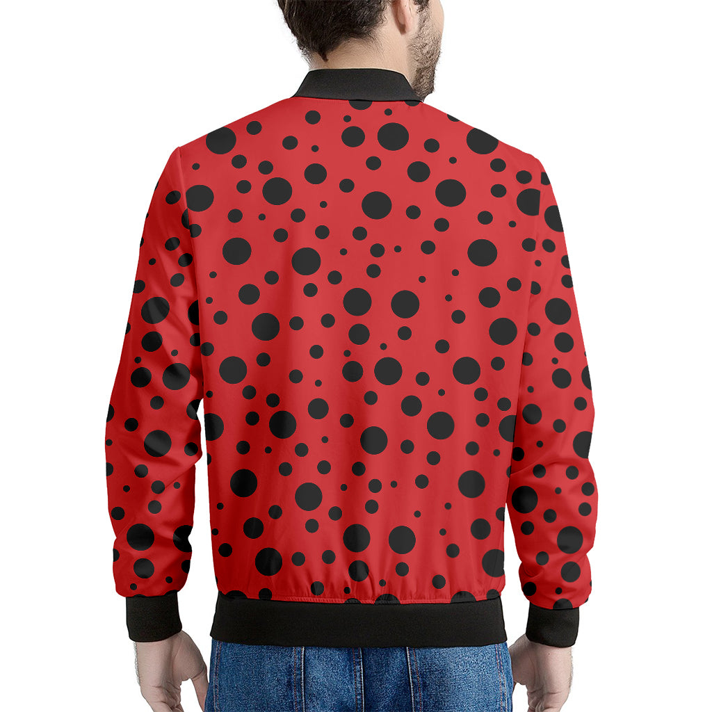 Ladybug Spots Pattern Print Men's Bomber Jacket