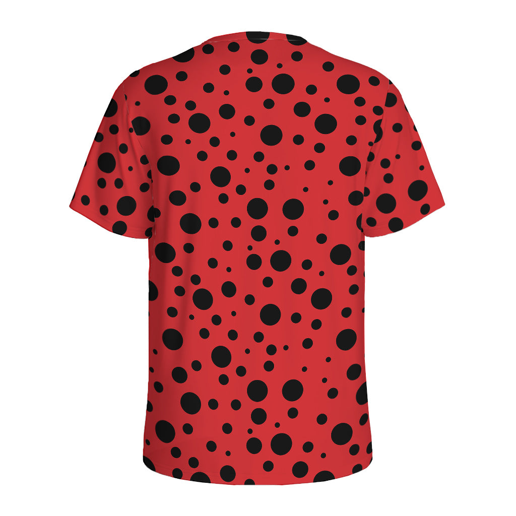 Ladybug Spots Pattern Print Men's Sports T-Shirt