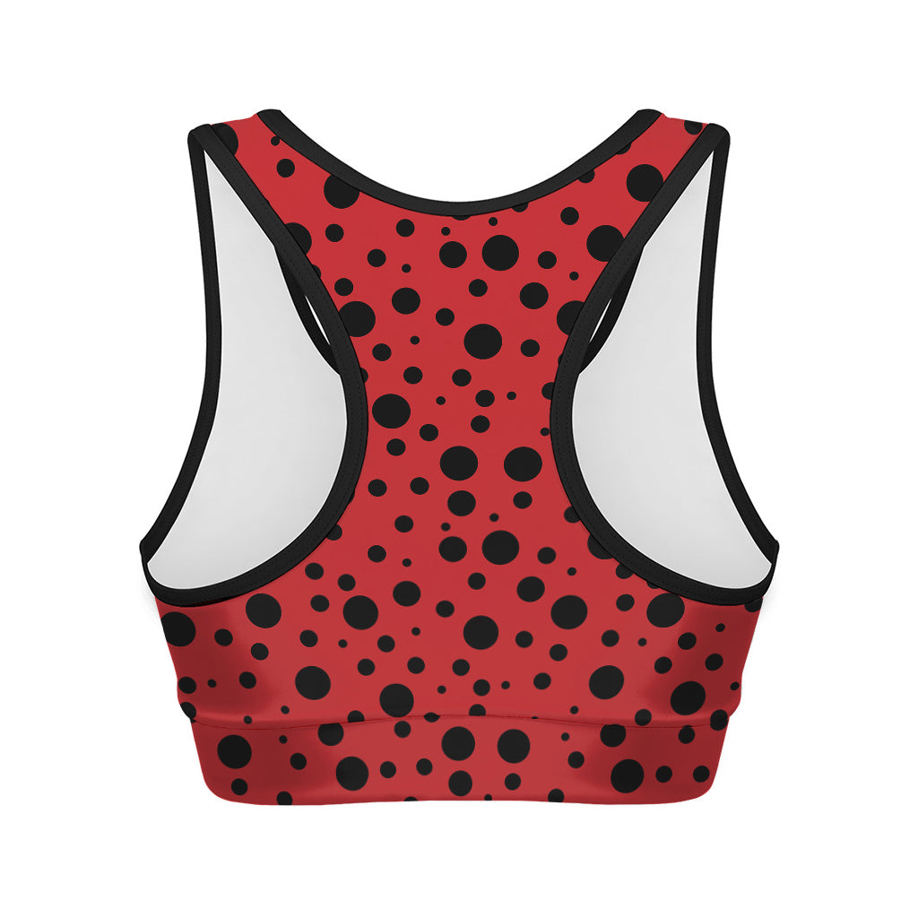 Ladybug Spots Pattern Print Women's Sports Bra