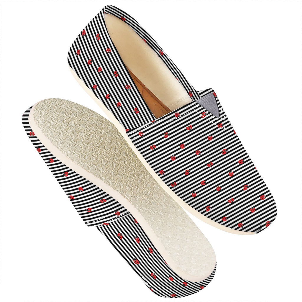Ladybug Striped Pattern Print Casual Shoes