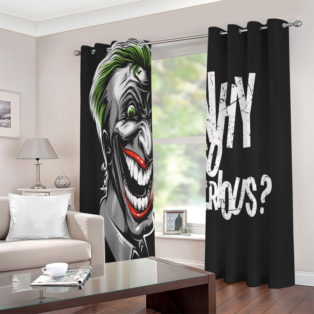 Laughing Joker Why So Serious Print Extra Wide Grommet Curtains