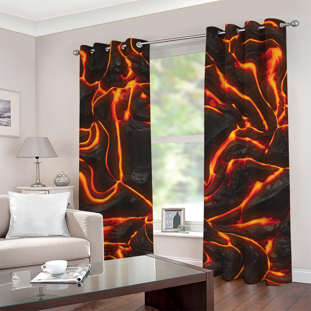 Lava Print Grommet Curtains