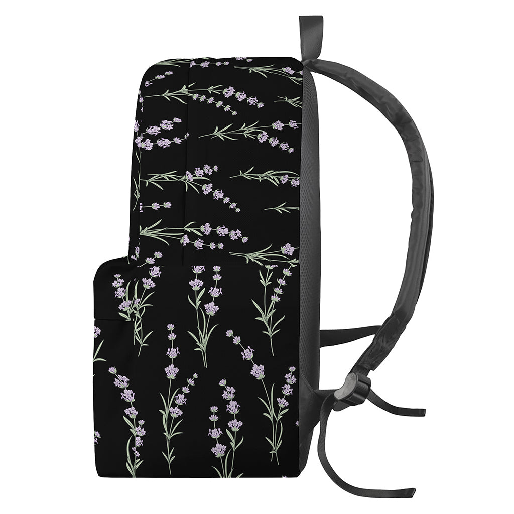 Lavender Flowers Pattern Print Backpack