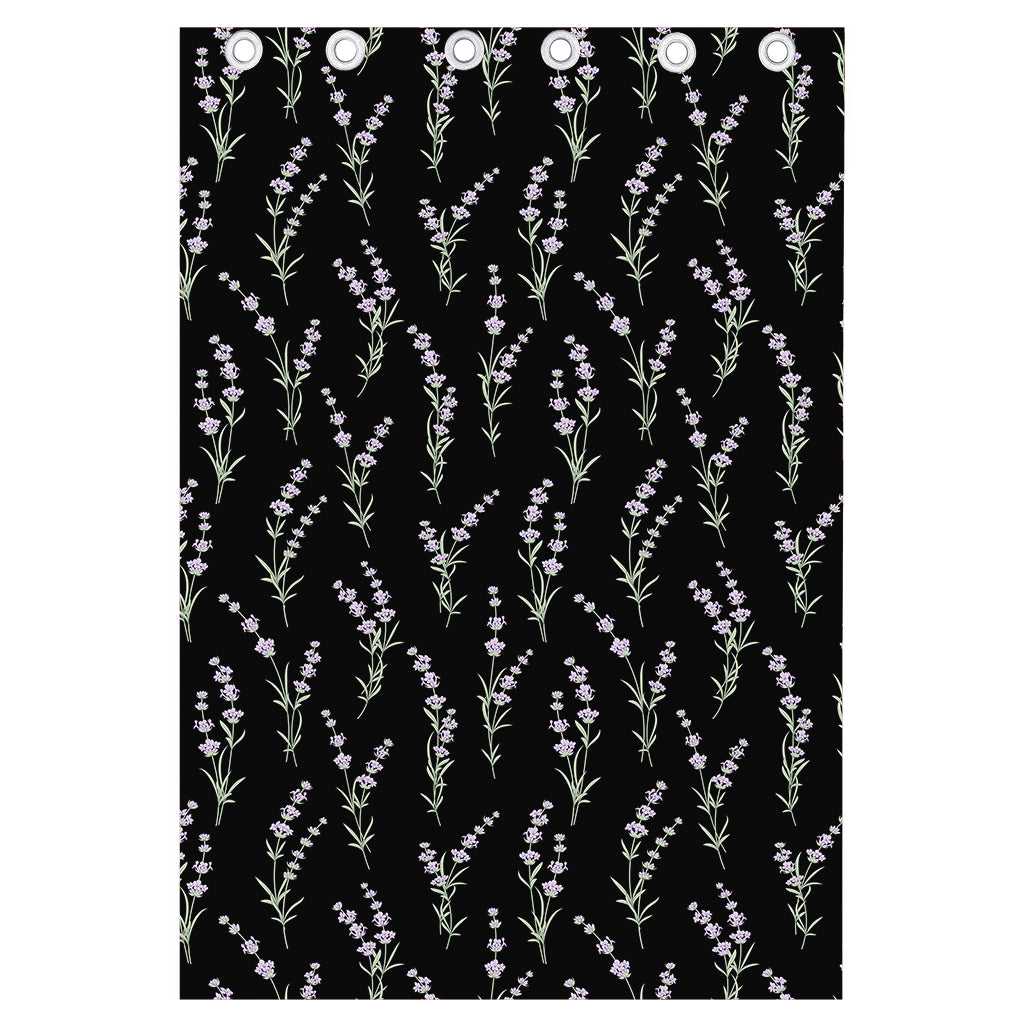 Lavender Flowers Pattern Print Curtain