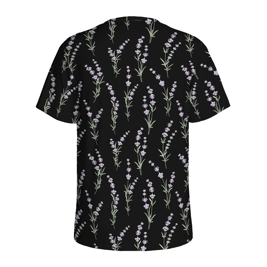 Lavender Flowers Pattern Print Men's Sports T-Shirt