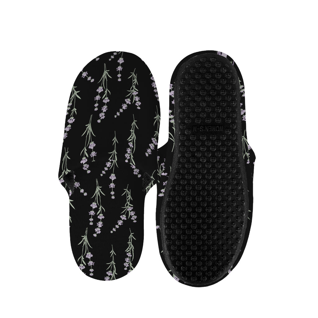 Lavender Flowers Pattern Print Slippers
