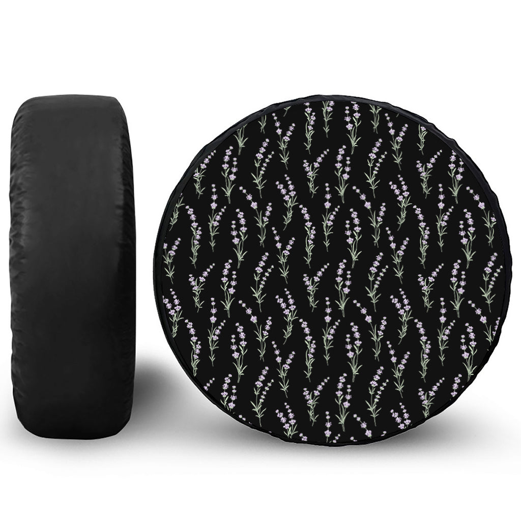 Lavender Flowers Pattern Print Tire Cover