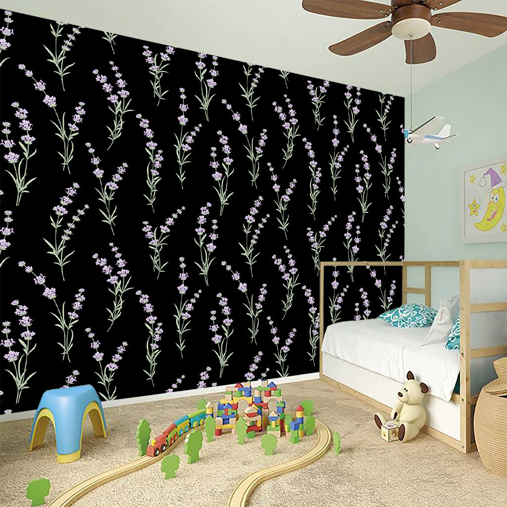 Lavender Flowers Pattern Print Wall Sticker