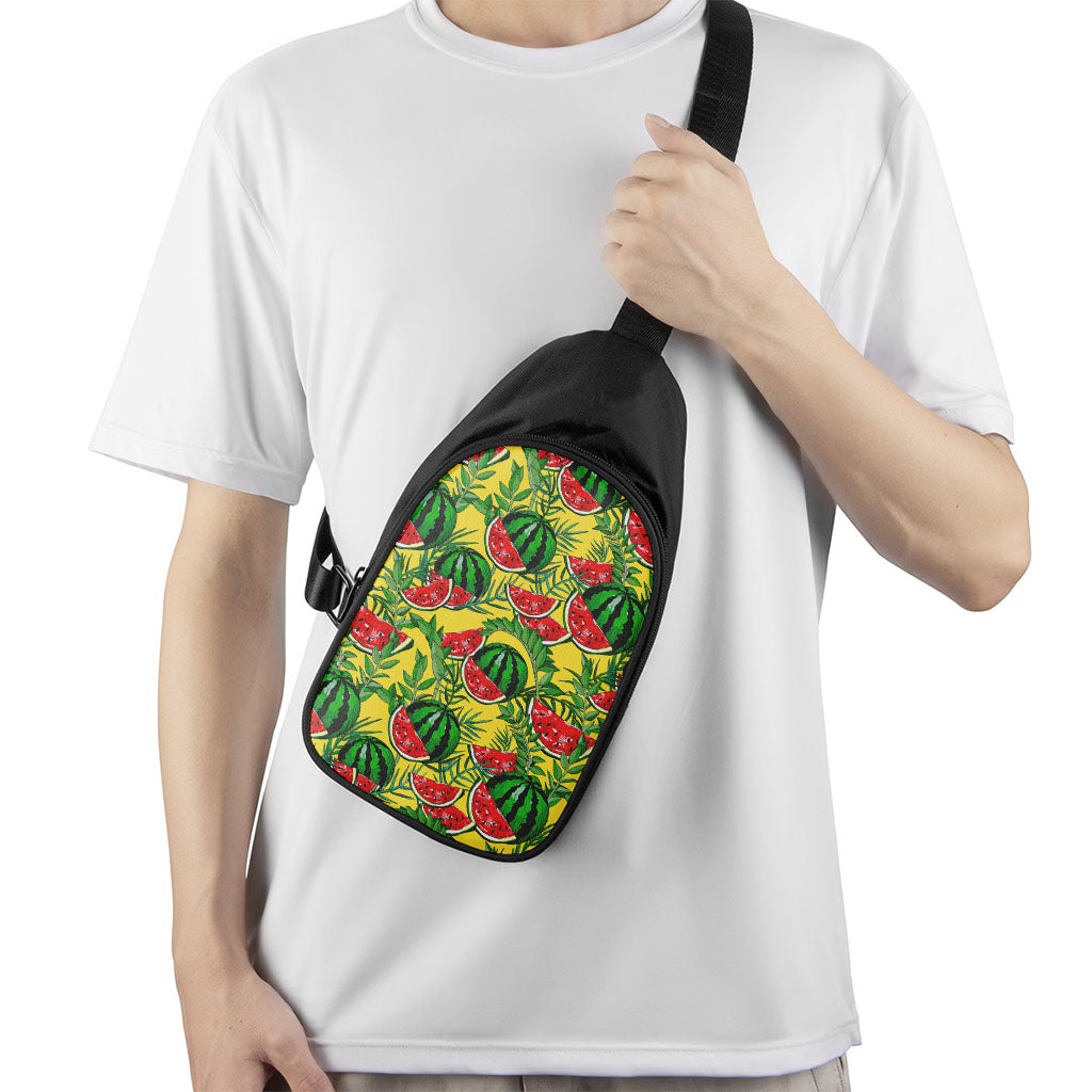 Leaf Watermelon Pieces Pattern Print Chest Bag