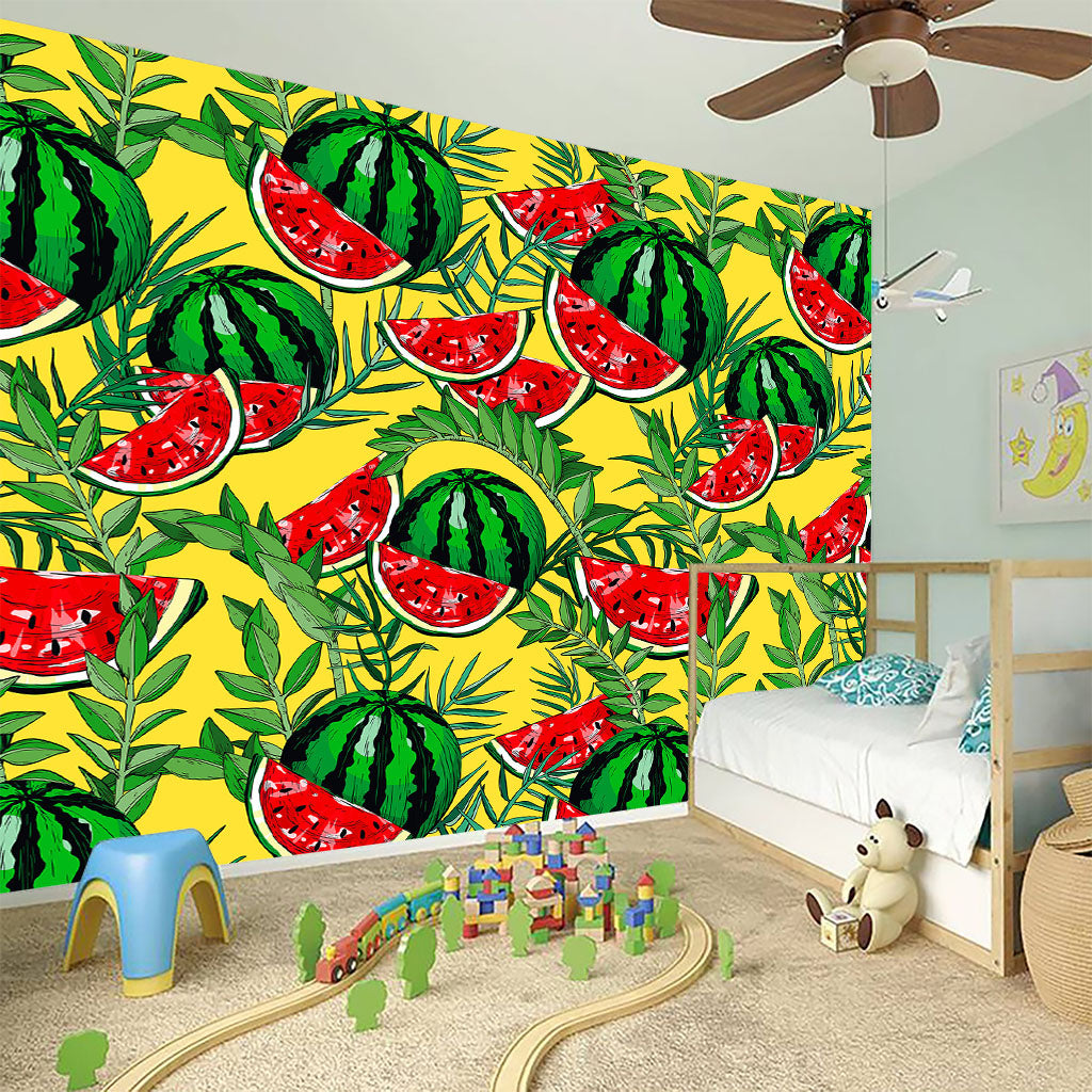 Leaf Watermelon Pieces Pattern Print Wall Sticker