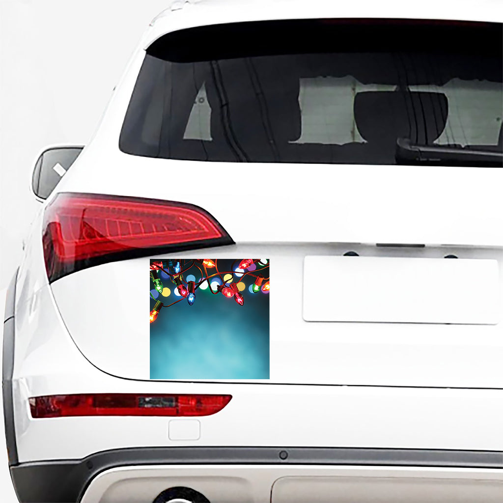 LED Christmas String Lights Print Car Sticker