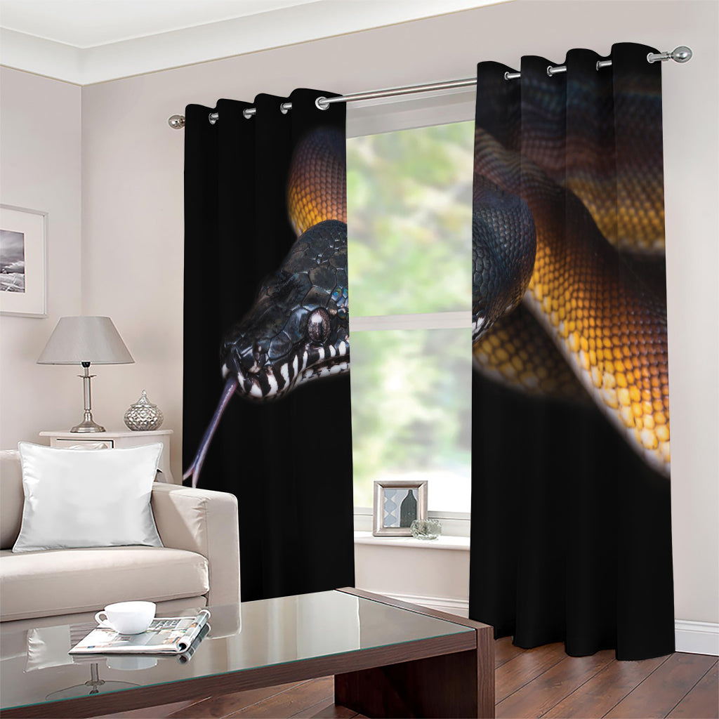Leiopython Snake Print Extra Wide Grommet Curtains