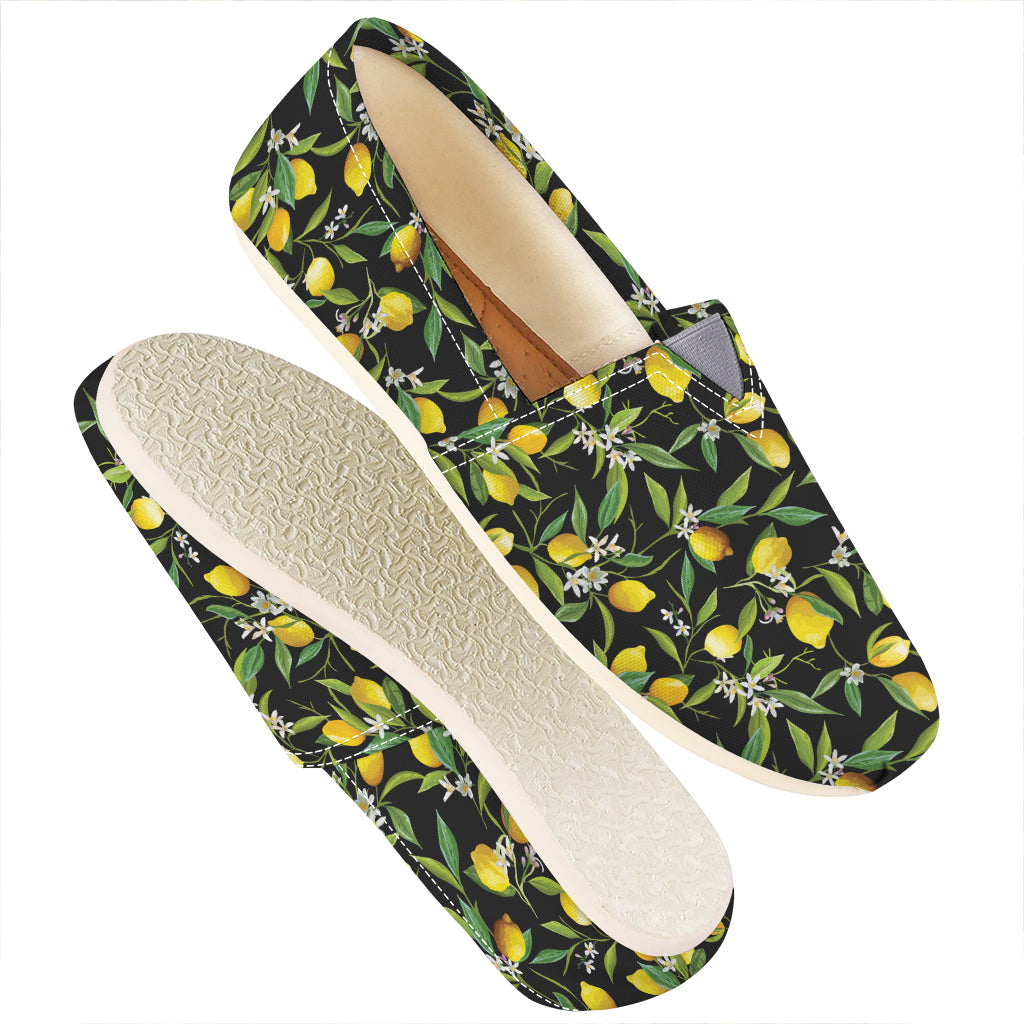 Lemon And Flower Pattern Print Casual Shoes