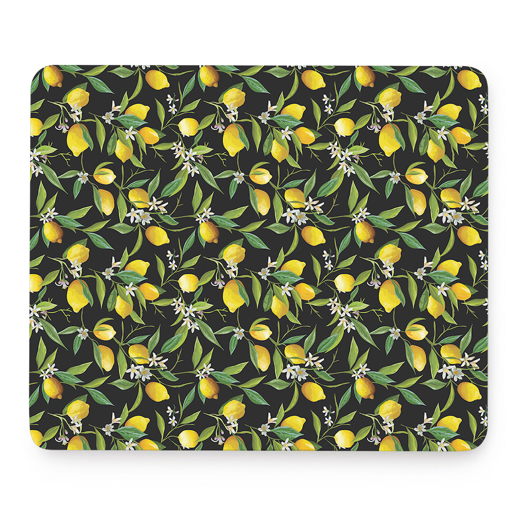 Lemon And Flower Pattern Print Mouse Pad