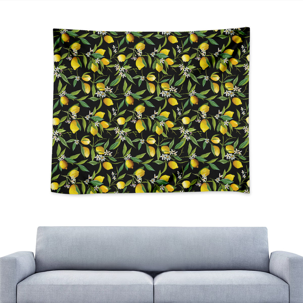 Lemon And Flower Pattern Print Tapestry