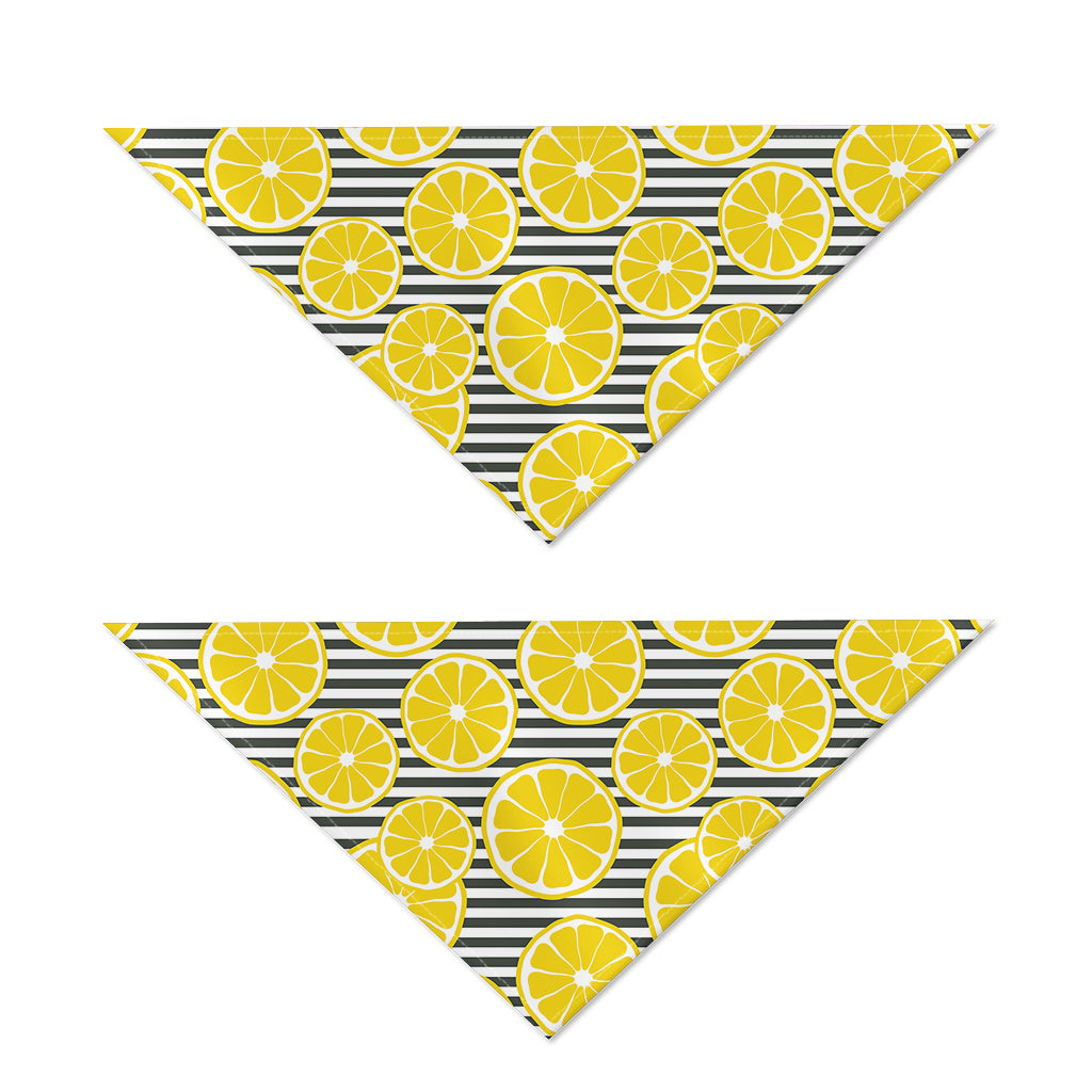 Lemon Striped Pattern Print Dog Bandana