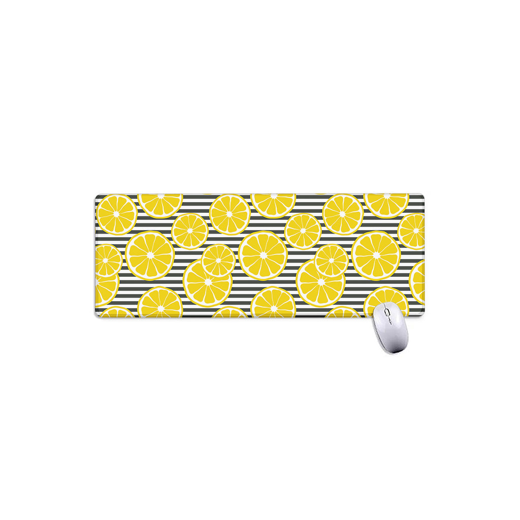 Lemon Striped Pattern Print Extended Mouse Pad