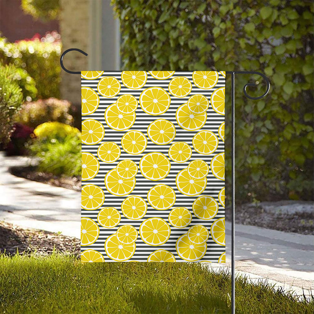 Lemon Striped Pattern Print House Flag