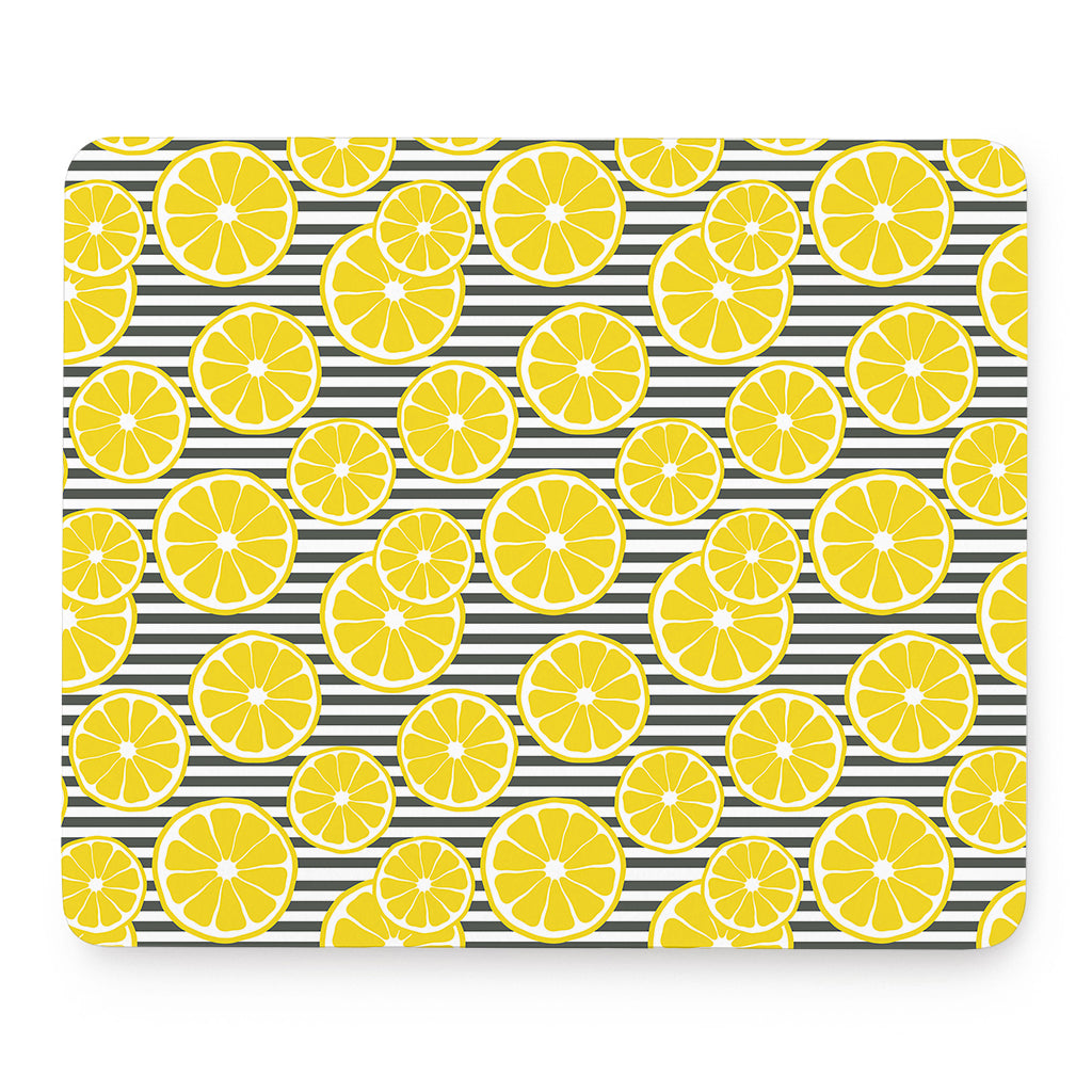 Lemon Striped Pattern Print Mouse Pad