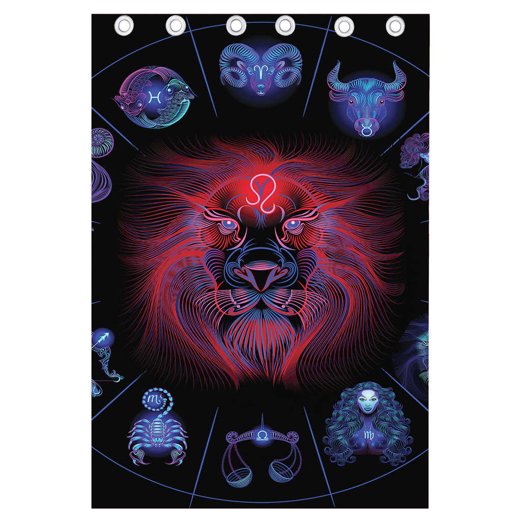Leo And Astrological Signs Print Curtain
