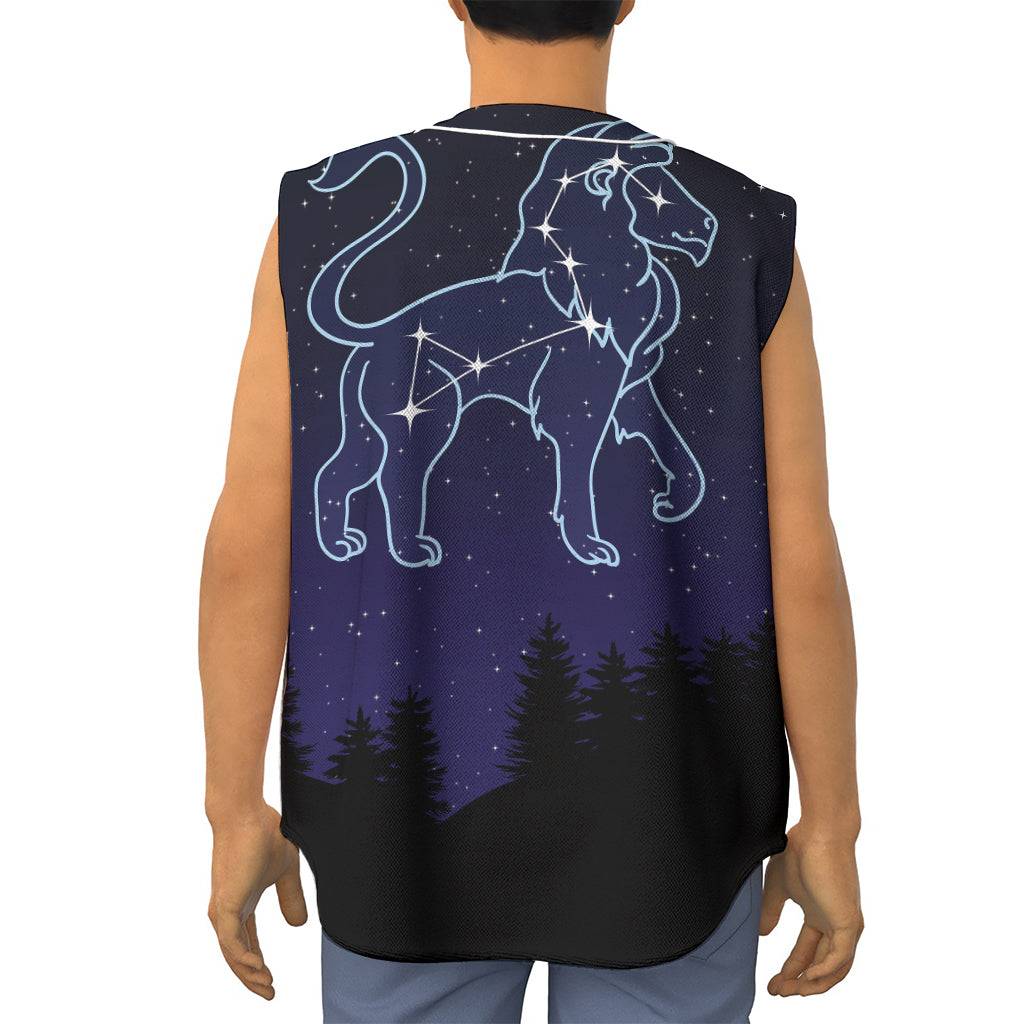 Leo Constellation Print Sleeveless Baseball Jersey