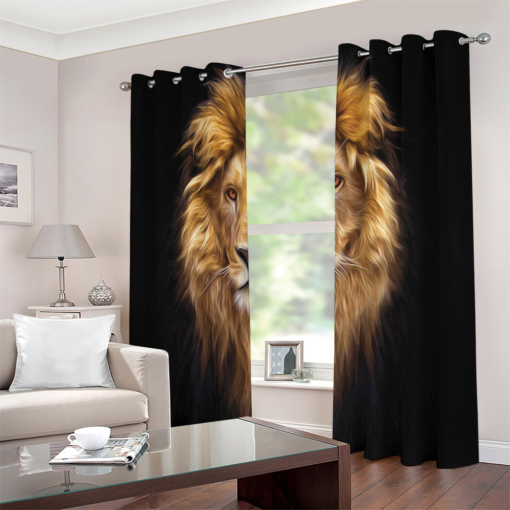 Leo Portrait Print Extra Wide Grommet Curtains