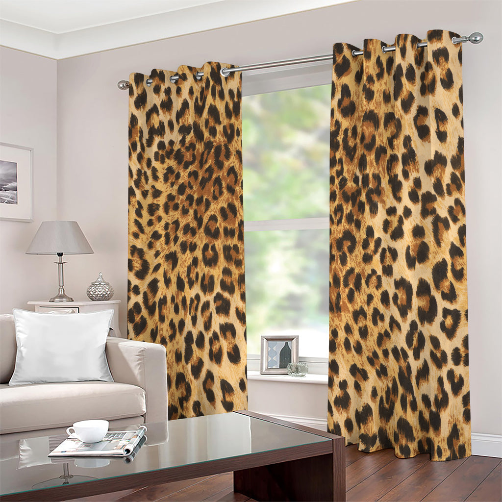 Leopard Pattern Print Extra Wide Grommet Curtains