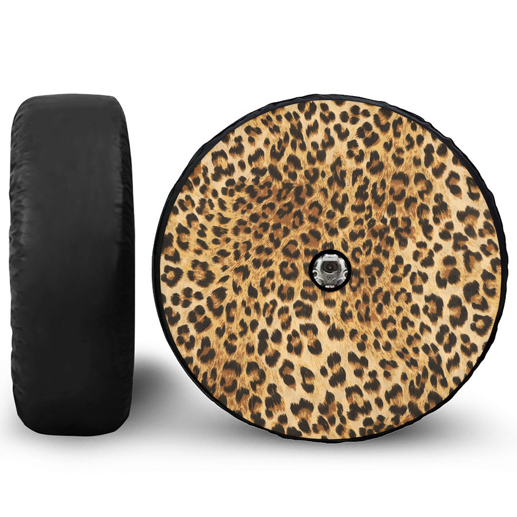Leopard Pattern Print Tire Cover With Camera Hole